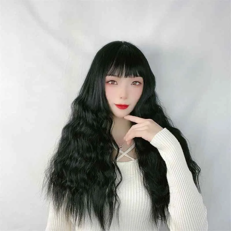 ウィッグ レディース フルウィッグ ロング カール 巻き髪 波ウェーブ シースルーバング 小顔効果 自然 かわいい ファッション 普段使い かつら