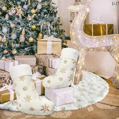 クリスマスソックス クリスマス 飾り付け サンタクロース ギフトバッグ 飾り オーナメント 暖炉 雪の結晶 刺繍 ファー付き デコレーション パーティー 欧米風 インテリア