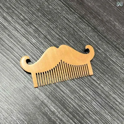 コーム メンズ ひげ用 折りたたみ 持ち運び 天然桃木製 木製コーム ヘアケア スタイリング コンパクト 静電気防止