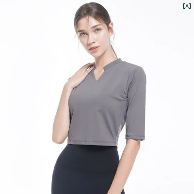 Tシャツ レディース 吸汗速乾 透湿 半袖 Vネック スポーツ フィットネス ヨガウェア ジム トレーニング ランニング トップス 着やせ ストレッチ 通気性 ルームウェア