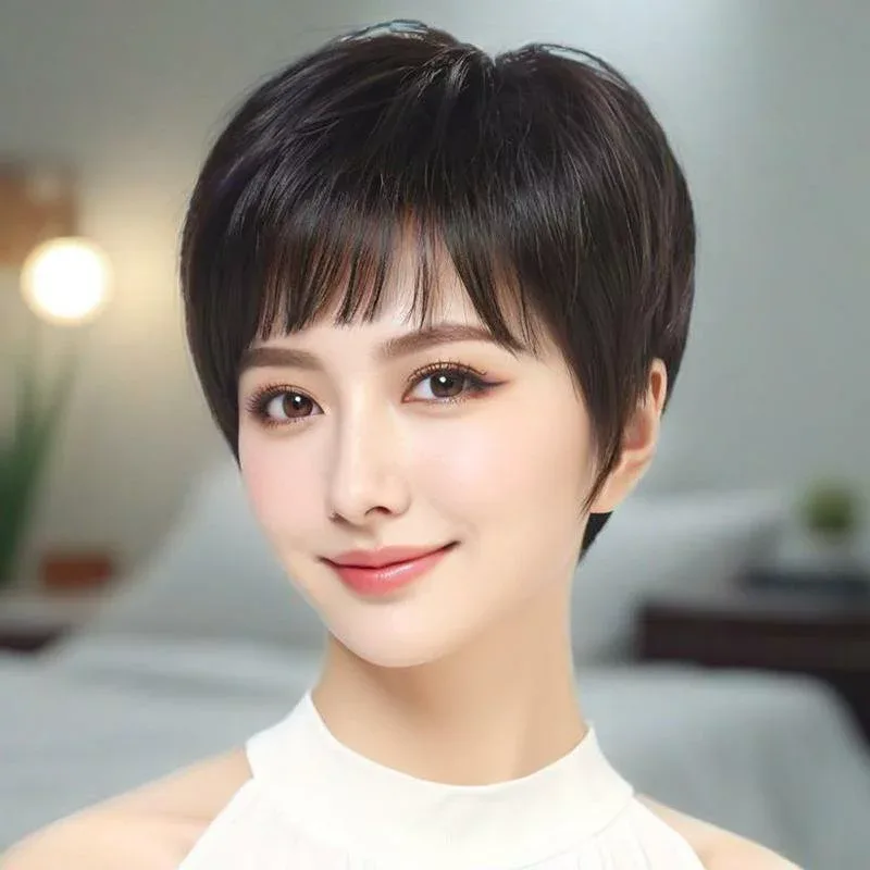ウィッグ レディース ショート ストレート フルウィッグ 自然 前髪 白髪隠し 薄毛隠し ミセス シニア 母の日 つけ毛 かつら