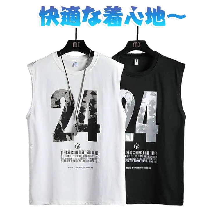 クルーネック ノースリーブ メンズ ティーシャツ tシャツ トップス タンクトップ ゆったり 春 スポーツ トレーニング おしゃれ カジュアル 夏 ノースリーブシャツ プリント 筋トレ トレーニング ジム ランニング ノースリーブ 重ね着 春 夏