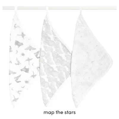 エイデンアンドアネイ オーガニックウォッシュクロス3枚入り map the stars 3枚入り モスリン コットン ウォッシュクロス 出産祝い 出産準備 誕生日 ギフト プレゼント パッケージ入り 赤ちゃん ベビー 正規品