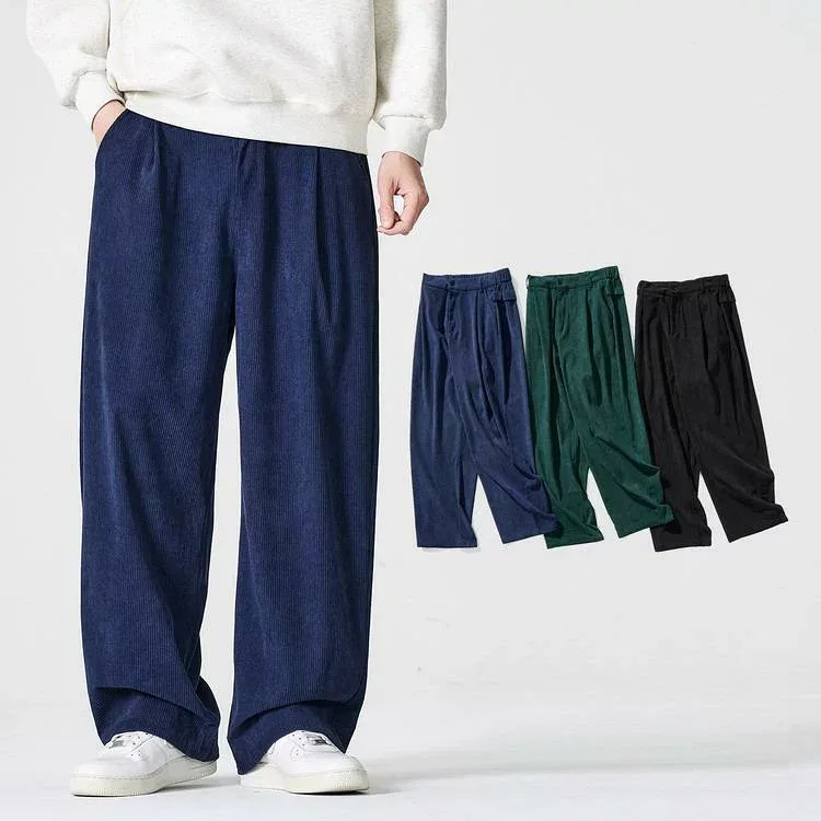 テーパードパンツ コーデュロイ ボトムス ゆったり ロングパンツ イージーパンツ 秋冬 メンズ 父の日