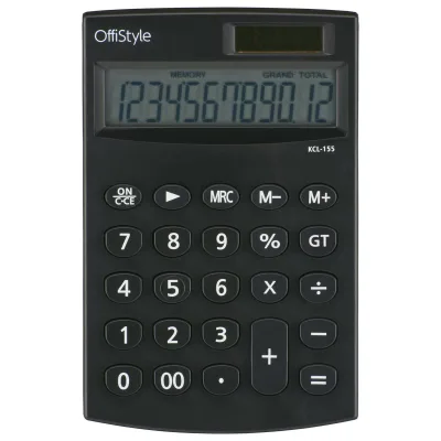 オーム(OHM) OffiStyle 電卓 卓上 12桁 ソーラー/電池式 KCL-155 07-8640 オーム電機