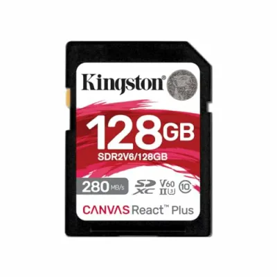 キングストン SDXCカード 128GB 最大280MB/s UHS-II V60 4K Canvas React Plus SDR2V6/128GB 製品寿命期間保証