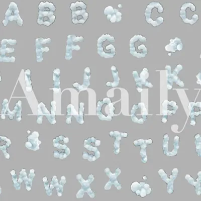 Amaily ネイルシール No.7-9 もくもくフォント 【ネイルシール ジェルネイル セルフネイル アメイリー】