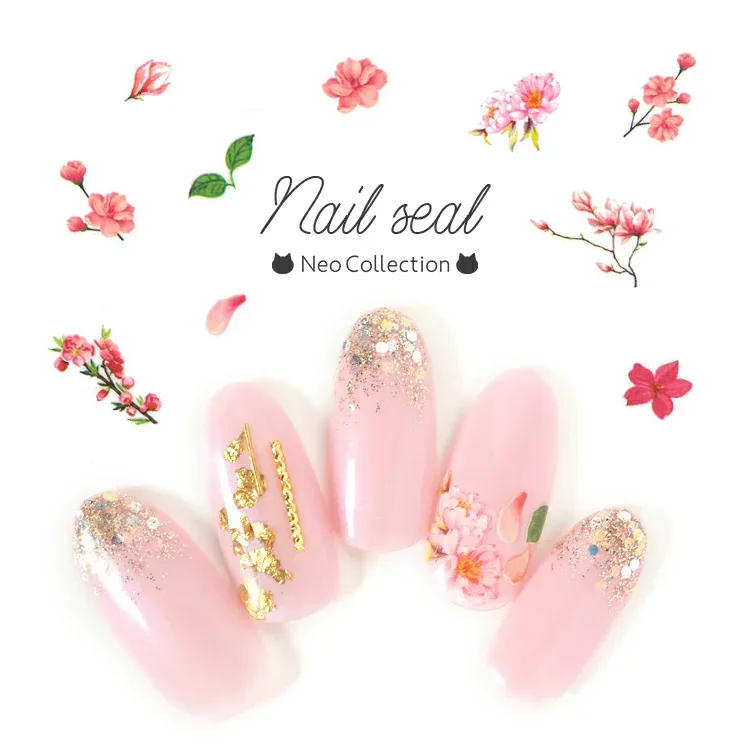 ネイルシール 桜 | 貼るだけ かわいい 華やか チェリーブロッサム フラワー お花 花 ジェルネイル ネイルアート セルフネイル ピンク 和風 春ネイル 初心者 初心者ネイル ネイルステッカー 簡単 プチプラ ジェルネイル おすすめ ワンポイント