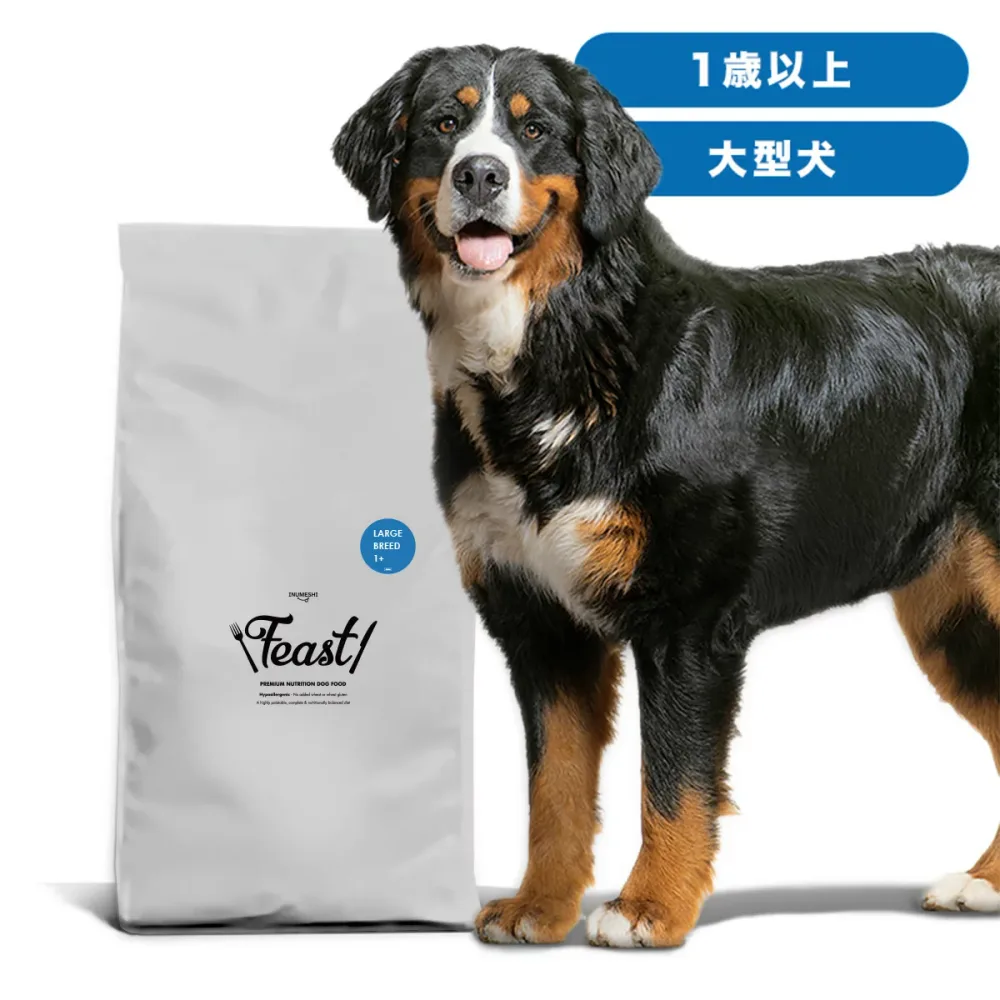 INUMESHI フィースト 1歳以上 大型犬用 15kg ブリーダーパック ドッグフード 成犬用 高齢犬用 大粒 大容量 大袋
