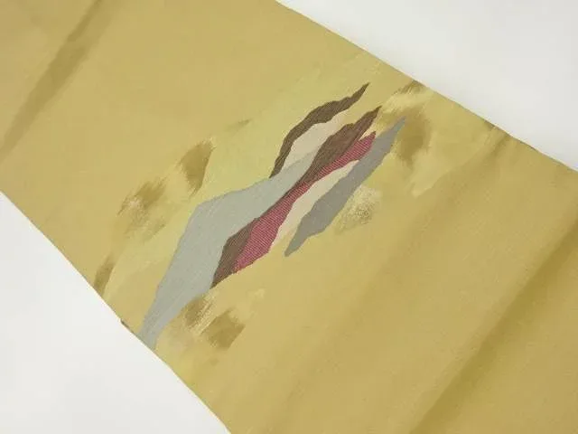 抽象模様織出し名古屋帯【リサイクル】【中古】【着】(prc)