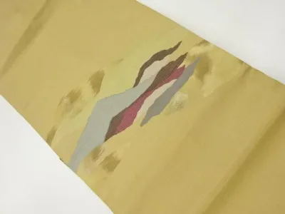 抽象模様織出し名古屋帯【リサイクル】【中古】【着】(prc)