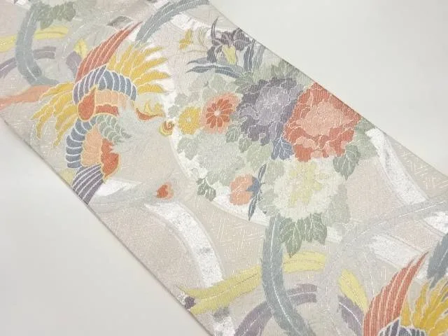 佐賀錦牡丹鳳凰文織出し袋帯【中古】【着】【袋帯】