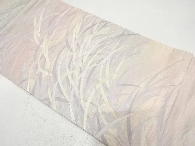 草葉模様織り出し 袋帯【中古】【着】【袋帯】