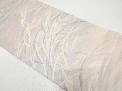 草葉模様織り出し 袋帯【中古】【着】【袋帯】