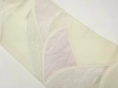 絽波模様織出し名古屋帯【中古】【着】【名古屋帯】