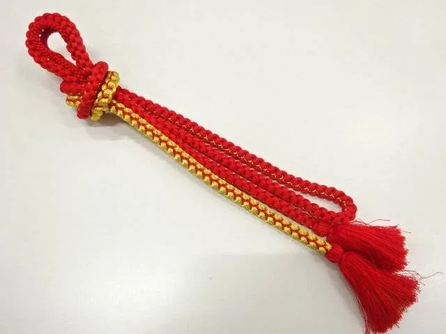 正絹 手組帯締め【中古】【着】【和装小物】