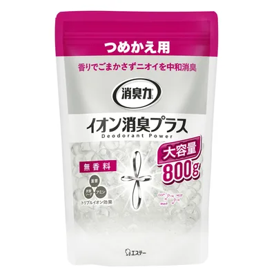消臭力クリアビーズ イオン消臭プラス 大容量 つめかえ 無香料 800g
