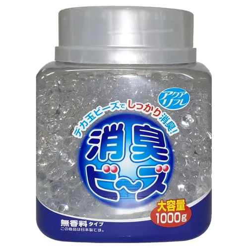 アクアリフレ デカ玉しっかり消臭ビーズ 本体容器入り 無香料 大容量 1000g