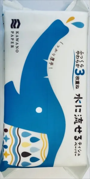 N水に流せる3枚重ねソフトパックティシュ100組
