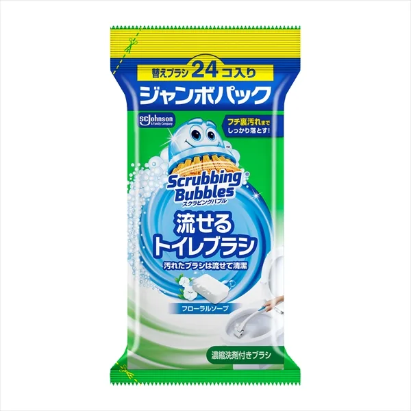 スクラビングバブル 流せるトイレブラシ フローラルソープ替えジャンボ