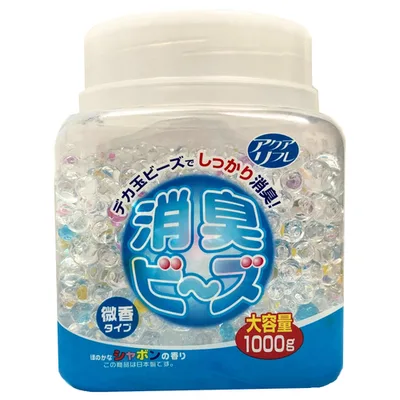 アクアリフレ デカ玉しっかり消臭ビーズ 本体容器入り シャボンの香り 大容量 1000g