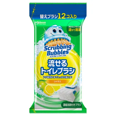 スクラビングバブル 流せるトイレブラシ シトラス替え 12個