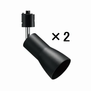 セード付スポットライトE26電球なし2個入り黒