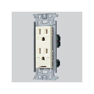 フルカラー 埋込接地ダブルコンセント アースターミナル付 取付枠付 15A 125V
