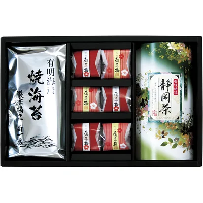 Assortment of Shizuoka tea, Ariake seaweed, and Nanko plums