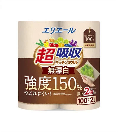 エリエール超吸収キッチンタオル無漂白(100カット)