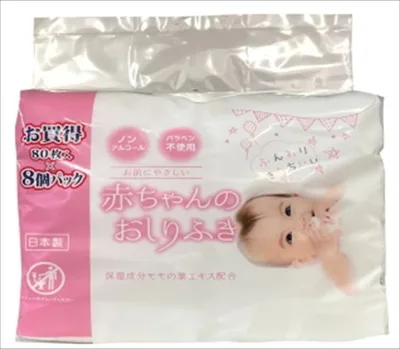 ミセラ赤ちゃんのおしりふきPK80枚8個パック