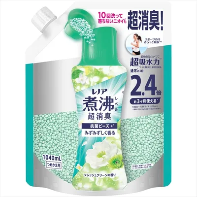 レノア 煮沸レベル消臭 抗菌ビーズ 太陽とフレッシュグリーンの香り 詰替え 特大サイズ