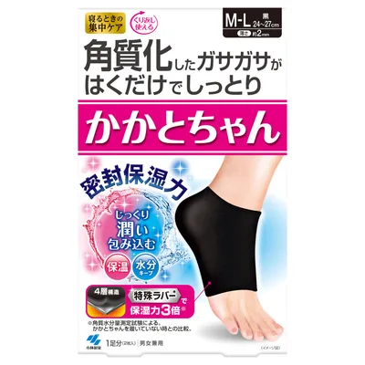 かかとちゃんM-L 黒 1足