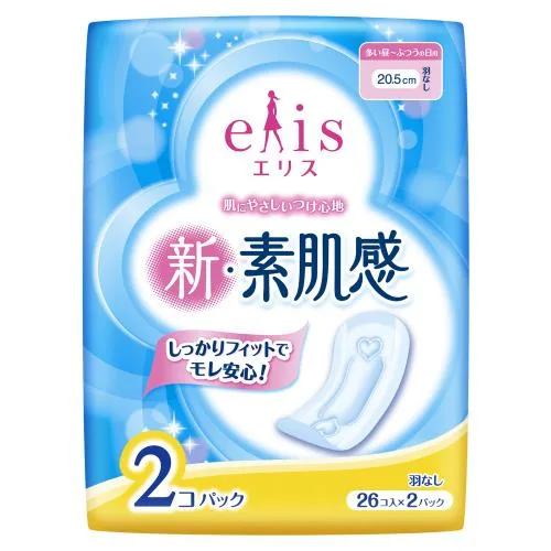 エリス新素肌感多い昼~ふつうの日用羽なし26枚×2