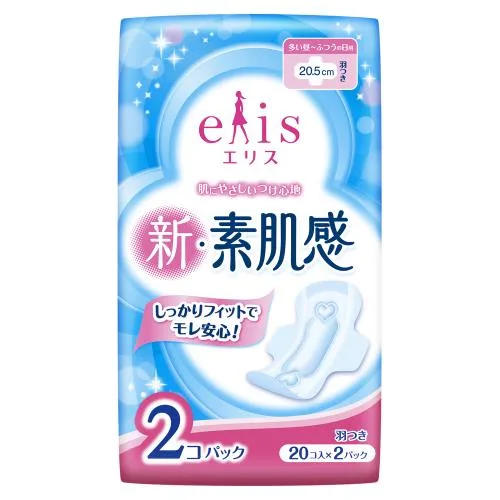 エリス新素肌感多い昼~ふつうの日用羽つき20枚×2