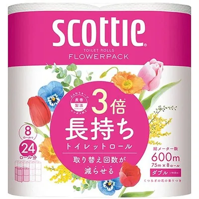 日本製紙クレシアスコッティフラワー3倍長持ち8ロールダブル