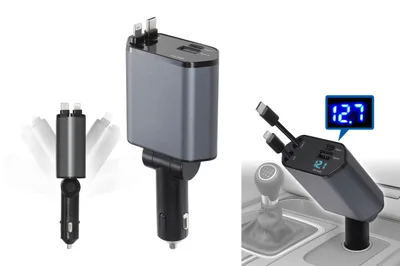 巻き取り式4in1カーチャージャー HAC5324