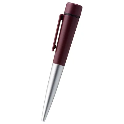 Shachihata Name Pen Diale Silver & Wine Red