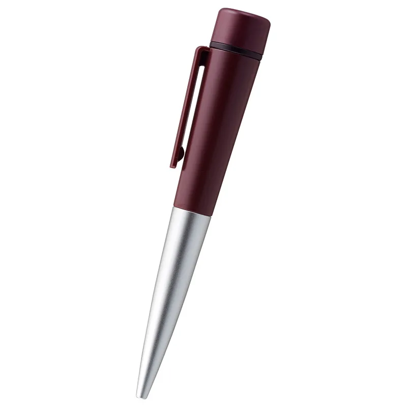 Shachihata Name Pen Diale Silver & Wine Red