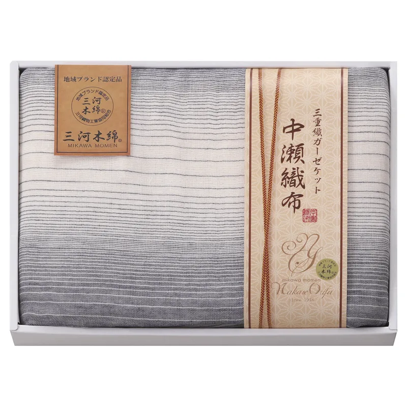 中瀬織布 三重織ガーゼケットブルー