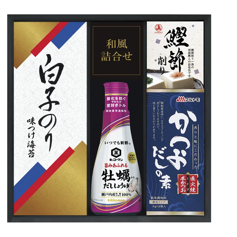 ชุดรวมซีอิ๊ว Kikkoman และสาหร่าย Shirako สำหรับโต๊ะอาหาร