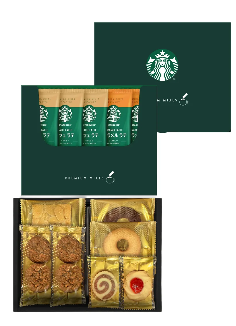 ชุดของขวัญกาแฟผสมพรีเมียม Starbucks และขนมหวาน