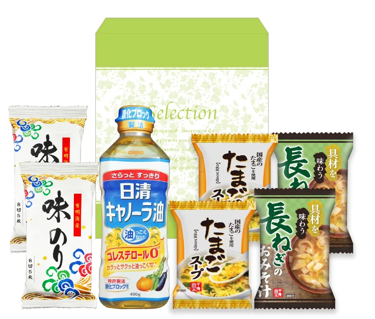 日清キャノーラ油&味のり・フリーズドライ詰合せ
