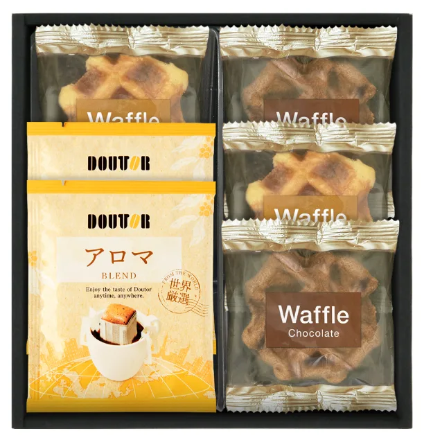 ชุดกาแฟ Doutor และวาฟเฟิลเบลเยียม 2 แบบ