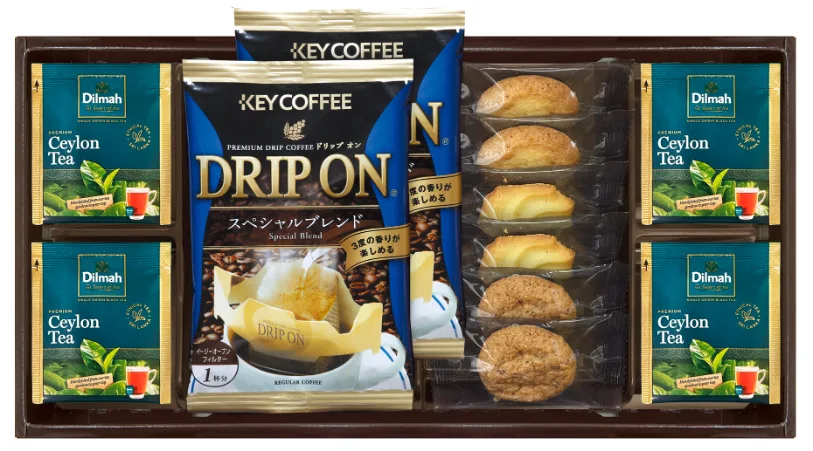 ชุดรวมกาแฟดริป ชาซีลอน และคุกกี้ 3 ชนิด