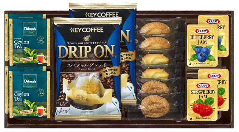 ชุดรวมกาแฟดริป ชาซีลอน และคุกกี้ 3 ชนิด