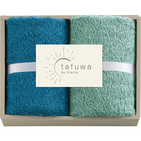 tafuwa ウォッシュタオル2枚セットブルー