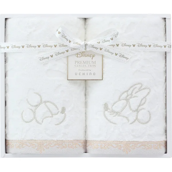 Disney Premium Face Towel Set of 2 White