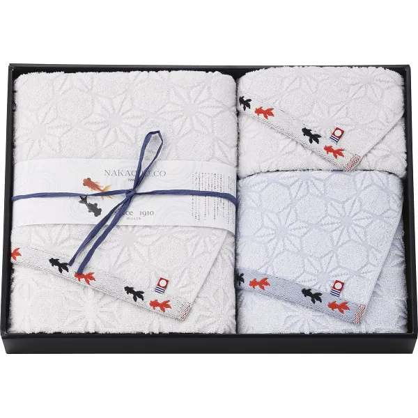 Imabari Goldfish Towel Bath/Face/Wash Towel Set White