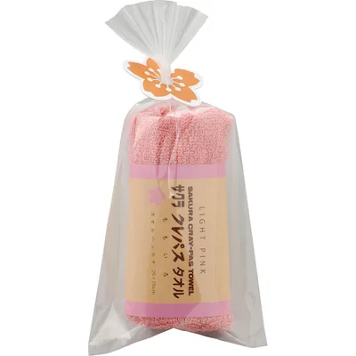 クレパスタオル タオルハンカチピンク